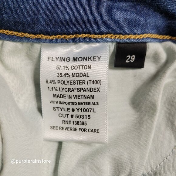 Flying Monkey Jeans 29 Skinny High Rise Soft Comfort Stretch Modal Medium Dark - Picture 4 of 11